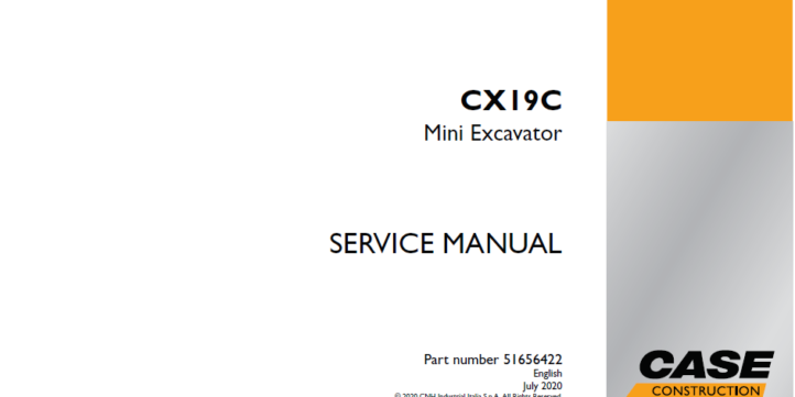 CASE CX19C MINI EXCAVATOR SERVICE MANUAL