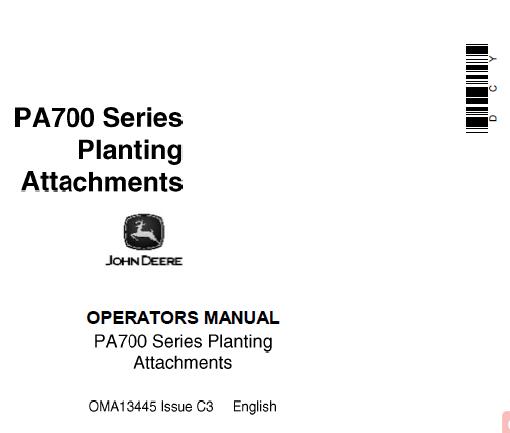 John Deere PA700 Planting Attachments Operator’s Manual